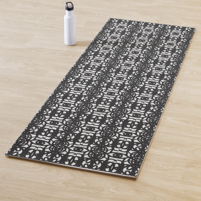 Tapete De Yoga Black & White Unique Abstract Pattern (In Situ)