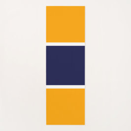 Tapete De Yoga Blocos de cor amarelo-Ouro azul grande Marinho azu