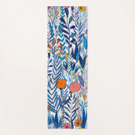 Tapete De Yoga Blue Bold Wildflowers