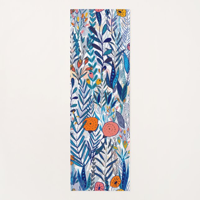 Tapete De Yoga Blue Bold Wildflowers (Frente)