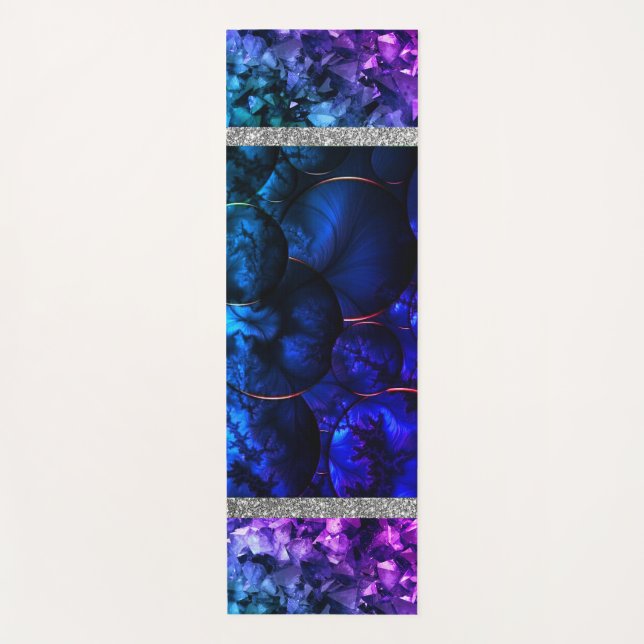 Tapete De Yoga Blue Marble Glitter Yoga Mat (Frente)