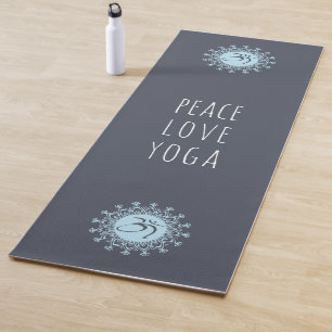 Tapete De Yoga Blue Om & Mandala Peace Love Yoga