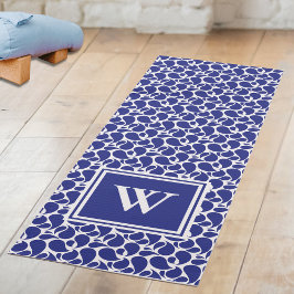 Tapete De Yoga Blue Paisley on White Pattern Yoga Mat
