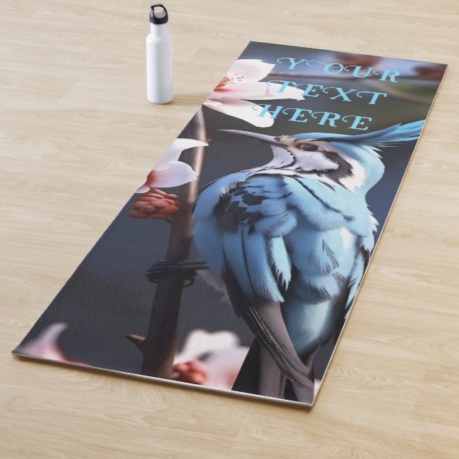 Tapete De Yoga Bluejay e Flores Personalizados (In Situ)