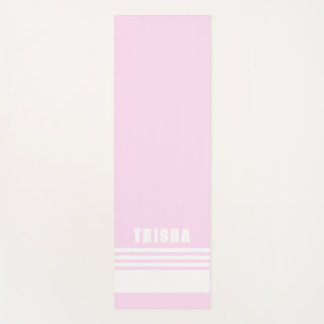 Tapete De Yoga blush pink light modern preppy classic stripes
