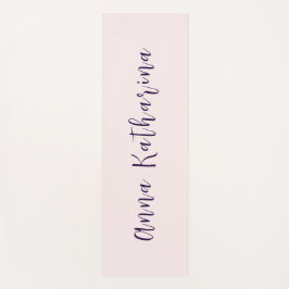 Tapete De Yoga Blush Sólido de Nome de Script Elegante
