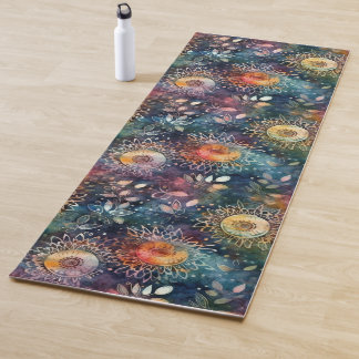 Tapete De Yoga Boho Bloom: Oásis Floral Colorida Yoga Mat