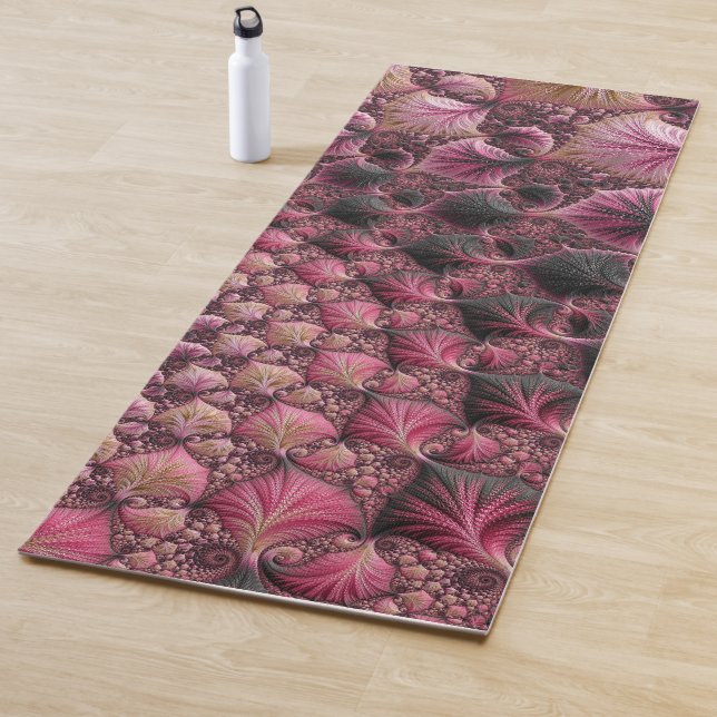 Tapete De Yoga Boho Funky Eclectic Cor-de-rosa Abstrato Fractal (In Situ)