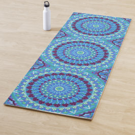 Tapete De Yoga Boho Mandala Yoga Sonhos da Meia-Noite Azul Exercí