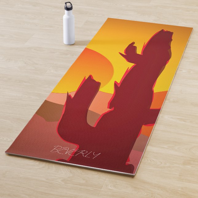 TAPETE DE YOGA BOHO MINIMALISTA DESERTA SUNSET GRÁFICO (In Situ)