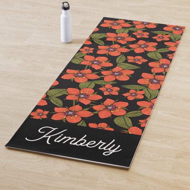 Tapete De Yoga Boho Scarlet Pimpernel Custom Name Yoga Mat (In Situ)