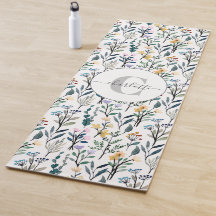Boho Watercolor Flores Selvagens Nome do Padrão Mo