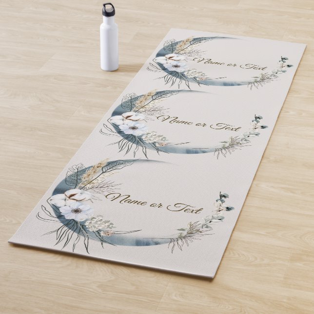 Tapete De Yoga Boho White Orchid Flores Blue Moon Elegant (In Situ)