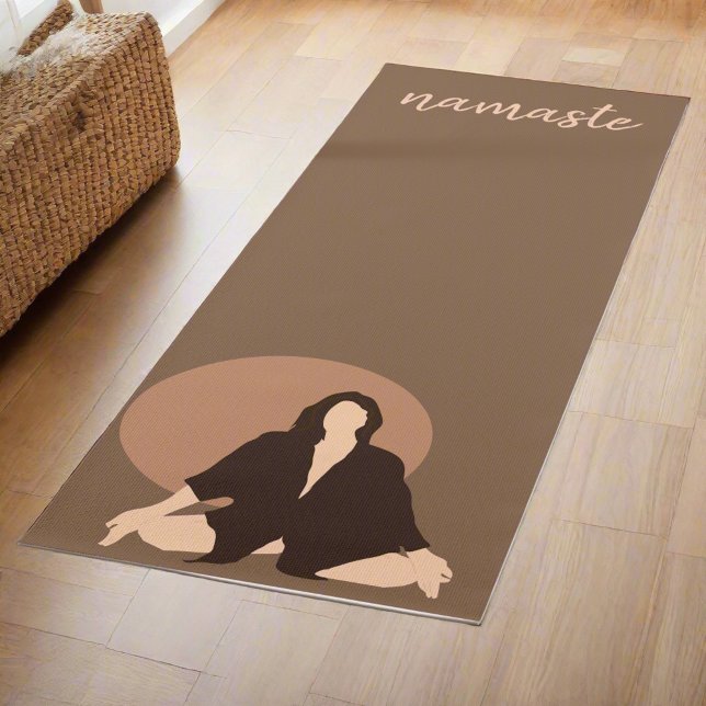 Tapete De Yoga Boho Women Exercise Movimentos Namaste Yogi Brown (Criador carregado)