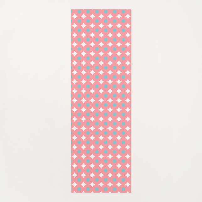 Tapete De Yoga Bolinhas Brancas Rosa 4Nellie (Frente)