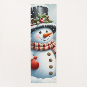 Tapete De Yoga Bonito, Vintage/Natal Whimsical/boneco de neve de