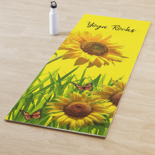 Tapete De Yoga Borboleta de girassol Yoga Mat