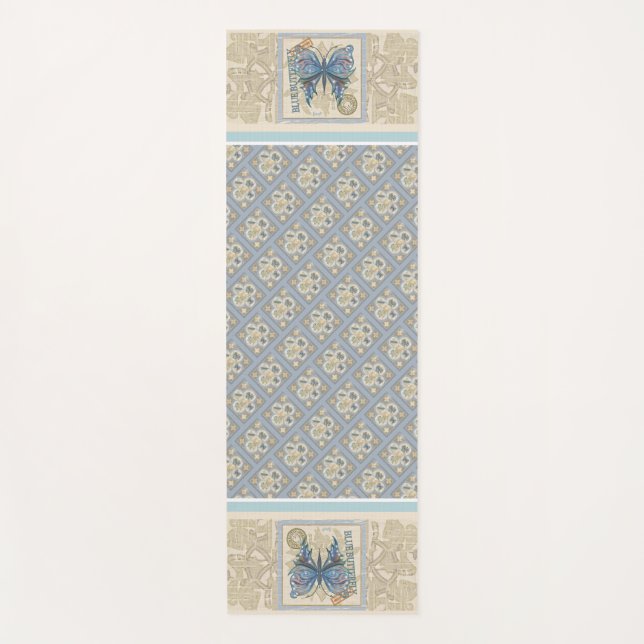 Tapete De Yoga Borboleta do gabinete de criação G (Frente)