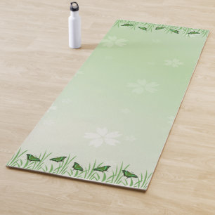 Tapete De Yoga Borboleta verde em verde claro - romântica