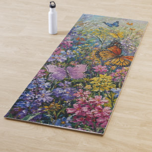 Tapete De Yoga Borboletas do Paraíso – Uma Flor Silvestre Colorid