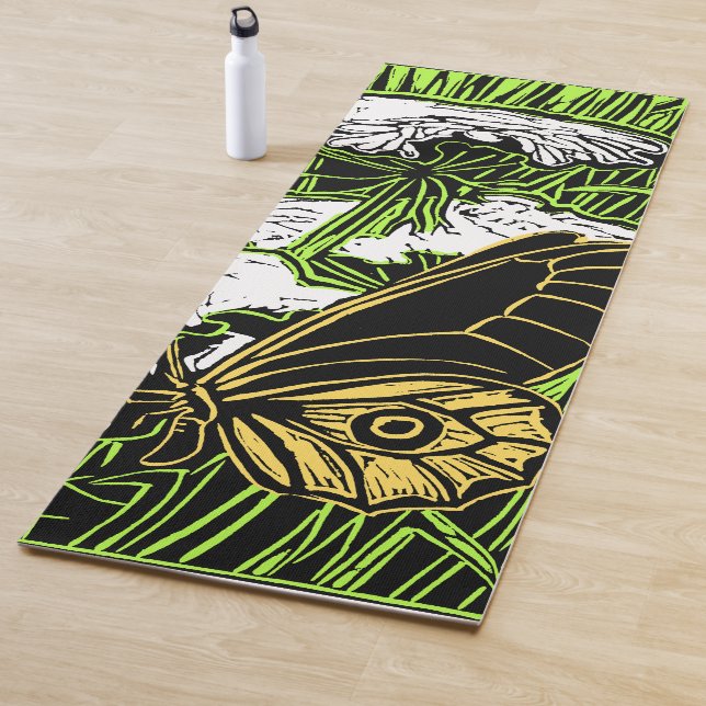 Tapete De Yoga Borboletas e renda da Rainha Anne (In Situ)