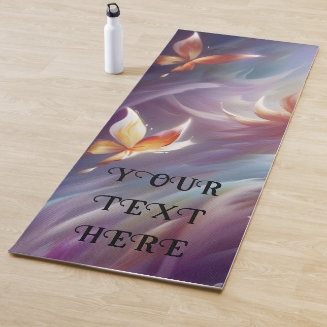 Tapete De Yoga Borboletas Estilizadas e Personalizadas para Flor (In Situ)