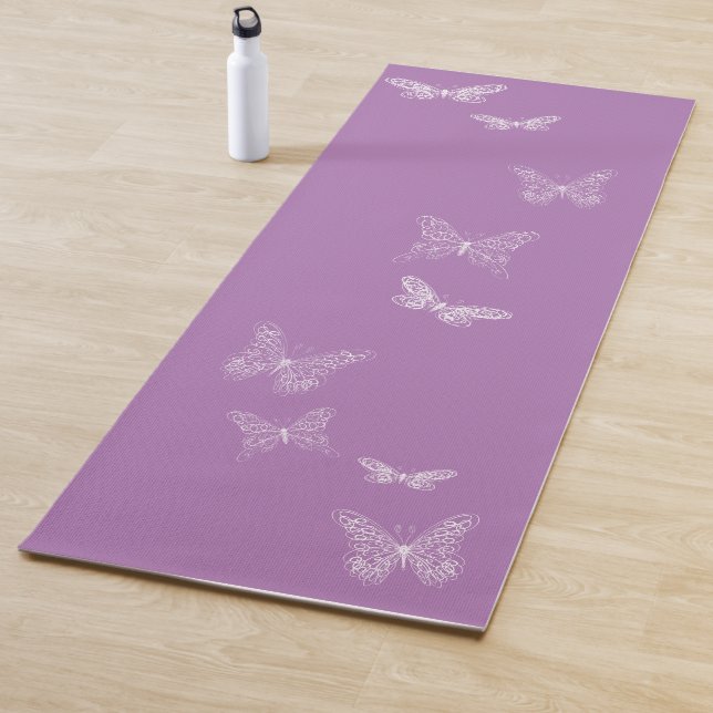 Tapete De Yoga Borboletas Flutuantes Yoga Mat Puro (In Situ)
