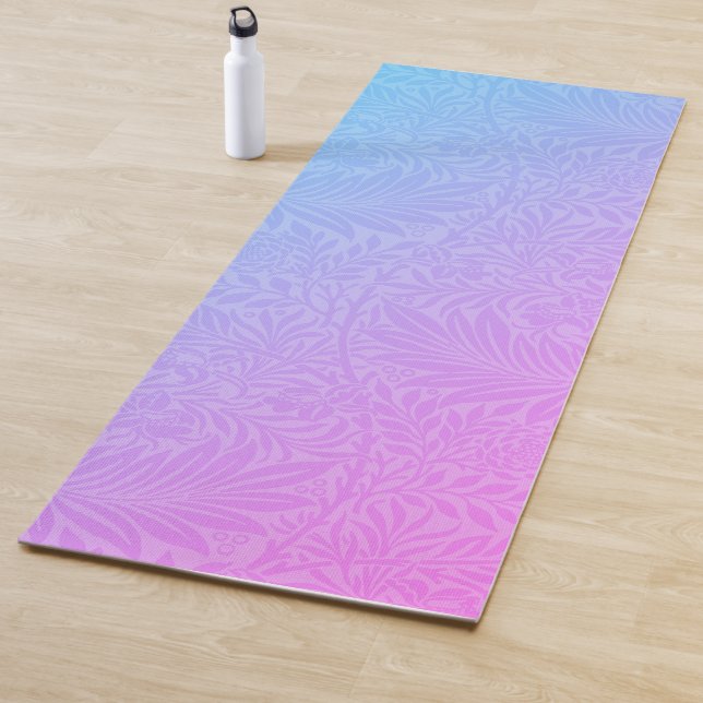 Tapete De Yoga Botânico Boho Rosa Azul (In Situ)