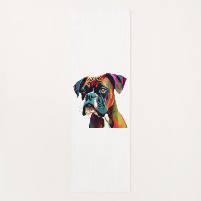 Tapete De Yoga Boxer Dog Colorido (Frente)