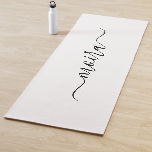 Tapete De Yoga Branca Minimalista Personalizada Giramente