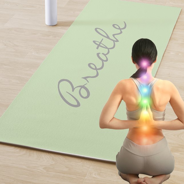 Tapete De Yoga Breathe Modern Script (Criador carregado)