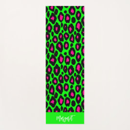 Tapete De Yoga Bright leopard skin monogram name Yoga Mat