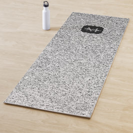 Tapete De Yoga Brilho de luz cinza prateado Monograma