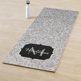 Tapete De Yoga Brilho prateado Monograma