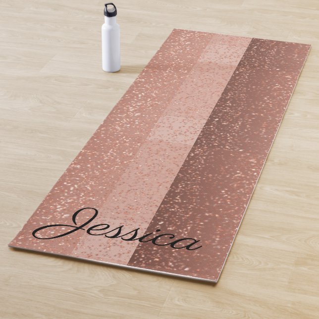 Tapete De Yoga brilho Rosa dourado faux (In Situ)
