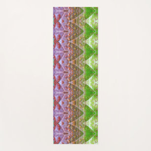 Tapete De Yoga Bronze e folha verde Ikat 2 pouf Longas Maneiras