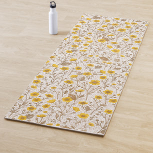 Tapete De Yoga Buttercups, amarelo e marrom