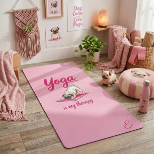Tapete De Yoga Cachorrinho Rosa Engraçadinho Pug Feminino