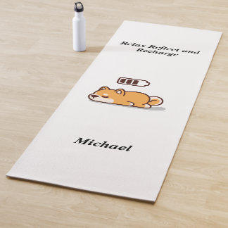 Tapete De Yoga Cachorro dormindo bateria carregando energia diver