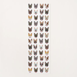 Tapete De Yoga Cachorros Franceses Bonitos Vestindo Óculos