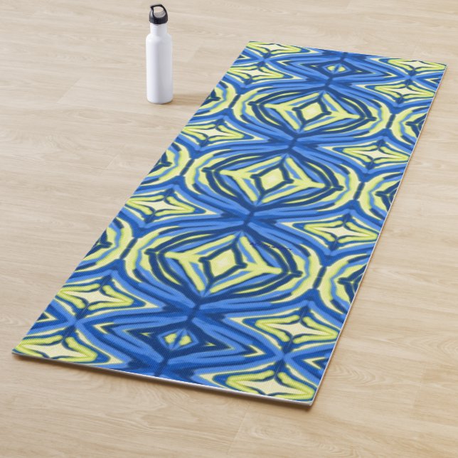 Tapete De Yoga Caleidoscópio Amarelo e Azul (In Situ)