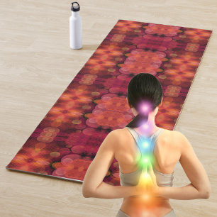 Tapete De Yoga Caleidoscópio Flores Reversíveis