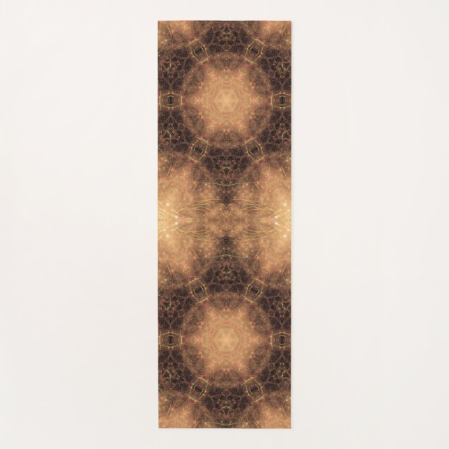 Tapete De Yoga Caleidoscópio Laranja Mista Preta Fundo (Frente)