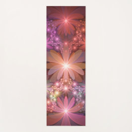 Tapete De Yoga Cama De Flores Arte Fractal Abstrato brilhante Col