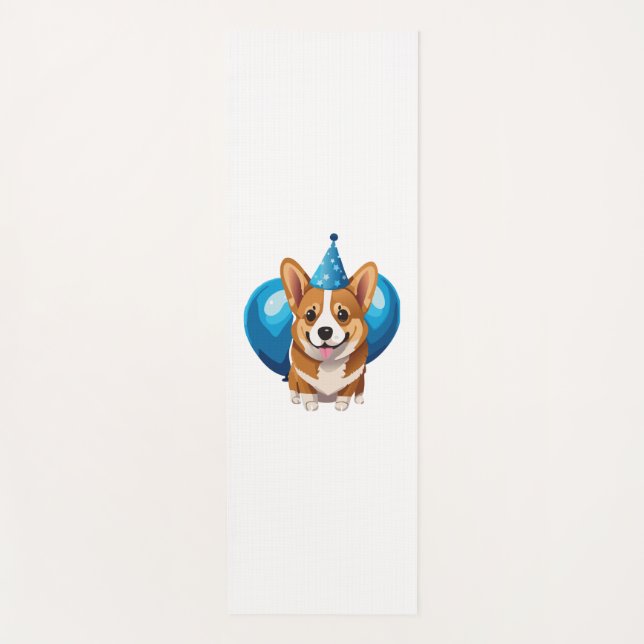 Tapete De Yoga Camiseta Clássica Azul De Aniversário (1) (Frente)