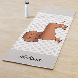 Tapete De Yoga Cão e nome do desenho animado verde Casaco Dachshu