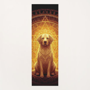 Tapete De Yoga Cão Espírito ouro dentro da Geometria Sagrada