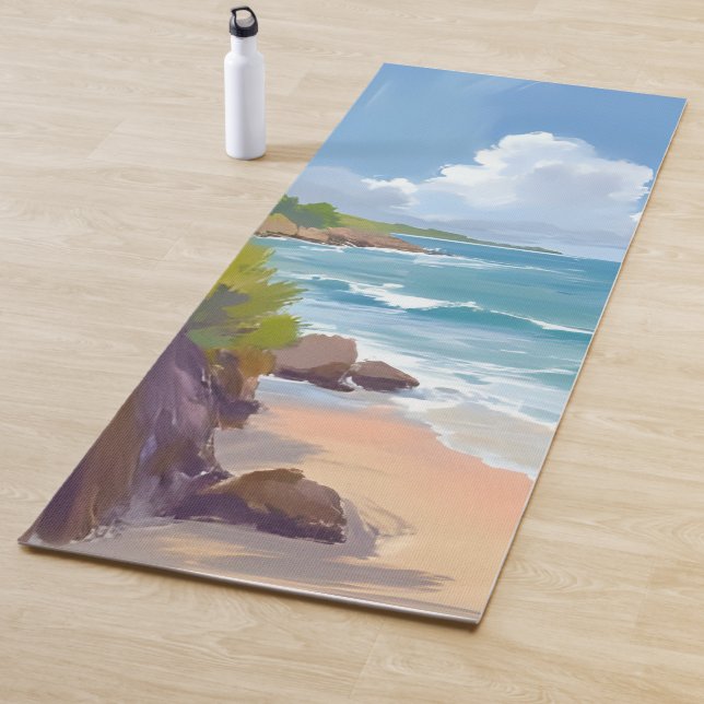 Tapete De Yoga Cape Cod Beach Bay Ocean Painting (In Situ)