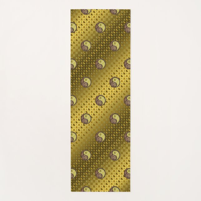 Tapete De Yoga Capricórnio e Dragão Metálico (Frente)