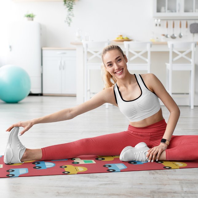 Tapete De Yoga carros de desenho animado (Criador carregado)